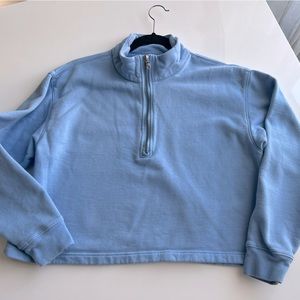 Girlfriend Collective - Blue Cropped 1/4 zip sweatshirt - Size L